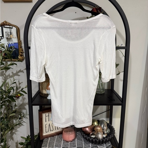 Agolde White Fitted Short Sleeve T-Shirt size large - Picture 7 of 7